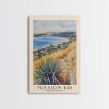 Mission Bay, New Zealand Watercolor Beach Print, Vacation Gift, New Zealand Wall Art, Beach Painting, Beach Decor, Beach Painting