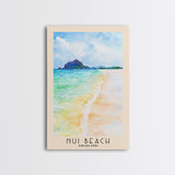 Nui Beach, Thailand Watercolor Print, Vacation Gift, Thailand Wall Art, Beach Painting, Beach Decor, Large Wall Art, Wood Frame Art