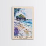 One Foot Island, Cook Islands Watercolor Beach Print, Vacation Gift, Cook Islands Wall Art, Framed Canvas Print, Framed Beach Painting