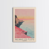 Palavas-les-Flots, France Watercolor Beach Print, Vacation Gift, France Wall Art, Framed Canvas Print, Framed Beach Painting