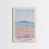 Pitt Island, New Zealand Watercolor Beach Print, Vacation Gift, New Zealand Wall Art, Framed Canvas Print, Framed Beach Painting