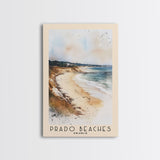 Prado Beaches, France Watercolor Beach Print, Vacation Gift, France Wall Art, Beach Painting, Beach Decor, Beach Painting