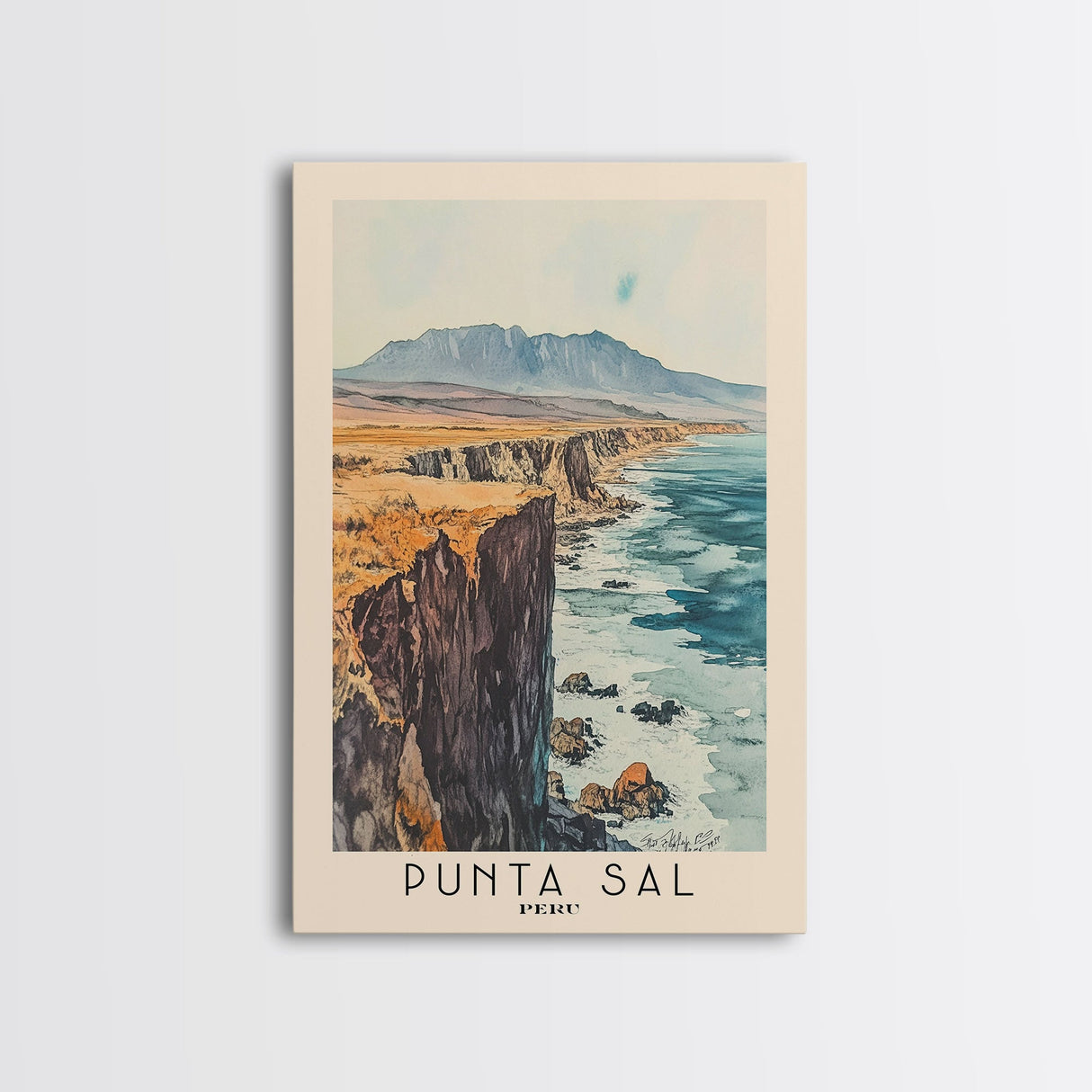 Punta Sal, Peru Watercolor Beach Print, Vacation Gift, Peru Wall Art, Beach Painting, Beach Decor, Beach Painting