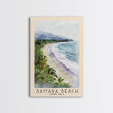 Samara Beach, Costa Rica Watercolor Print, Vacation Gift, Costa Rica Wall Art, Beach Painting, Beach Decor, Large Wall Art, Wood Frame Art