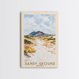 Sandy Ground, Anguila Watercolor Beach Print, Vacation Gift, Anguila Wall Art, Framed Canvas Print, Framed Beach Painting