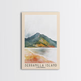 Serranilla Island, Colombia Watercolor Beach Print, Vacation Gift, Colombia Wall Art, Framed Canvas Print, Framed Beach Painting