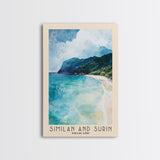 Similan and Surin, Thailand Watercolor Beach Print, Vacation Gift, Thailand Wall Art, Beach Painting, Beach Decor, Beach Painting