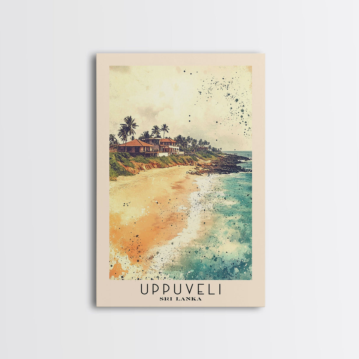 Uppuveli, Sri Lanka Watercolor Beach Print, Vacation Gift, Sri Lanka Wall Art, Beach Painting, Beach Decor, Beach Painting