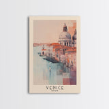 Venice, Italy Watercolor Beach Print, Vacation Gift, Italy Wall Art, Framed Canvas Print, Framed Beach Painting