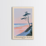 Yurigahama Beach, Japan Watercolor Beach Print, Vacation Gift, Japan Wall Art, Beach Painting, Beach Decor, Beach Painting