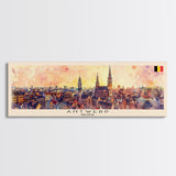 Antwerp Belgium Wall Art, Panoramic Travel Poster, Panoramic Framed Canvas Print, City Wall Art, Wall Hanging Home Decor, Travel Art