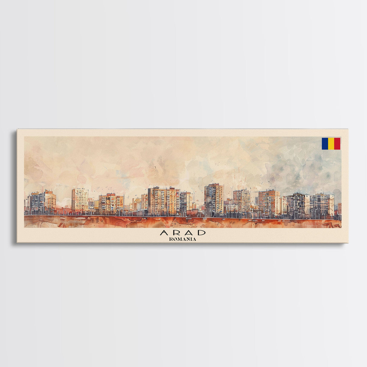 Arad Romania Travel Art, City Art, Framed Canvas Print or Metal Wall Art, Europe Travel Poster, Panoramic Wall Art, Extra Wide Wall Art