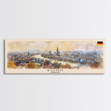 Bonn Germany Travel Print Wall Art, Panoramic City Art, Travel Art, Wall Decor, Vacation Gift, Framed Canvas Print Or Metal Art