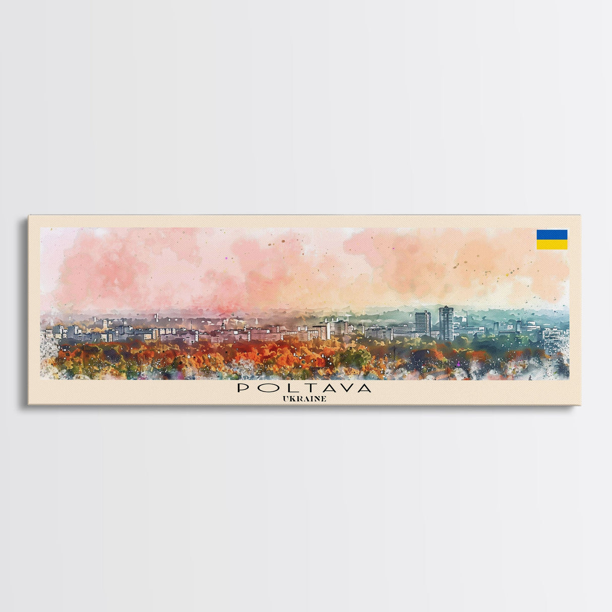 Poltava Ukraine Wall Art, Panoramic Travel Poster, Panoramic Framed Canvas Print, City Wall Art, Wall Hanging Home Decor, Travel Art