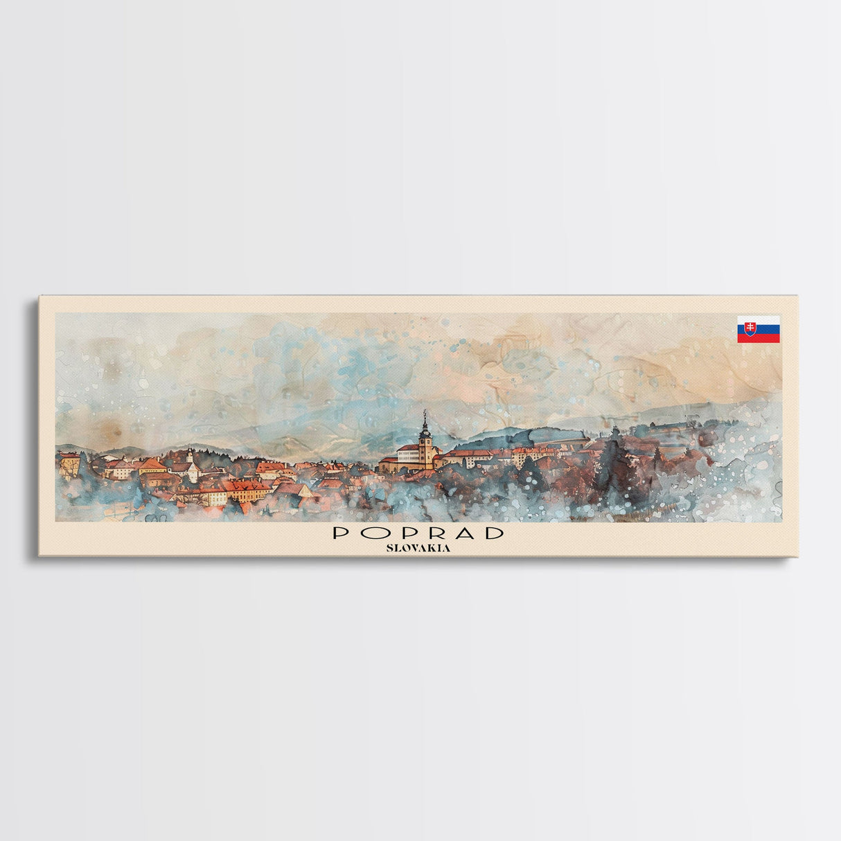 Poprad Slovakia Travel Print Wall Art, Panoramic City Art, Travel Art, Wall Decor, Vacation Gift, Framed Canvas Print Or Metal Art