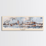 Pori Finland Travel Art, City Art, Framed Canvas Print or Metal Wall Art, Europe Travel Poster, Panoramic Wall Art, Extra Wide Wall Art