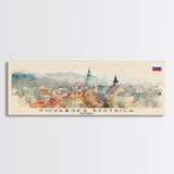 Povazska Bystrica Slovakia Travel Print Wall Art, Panoramic City Art, Travel Art, Wall Decor, Vacation Gift, Framed Canvas Print Or Metal Art