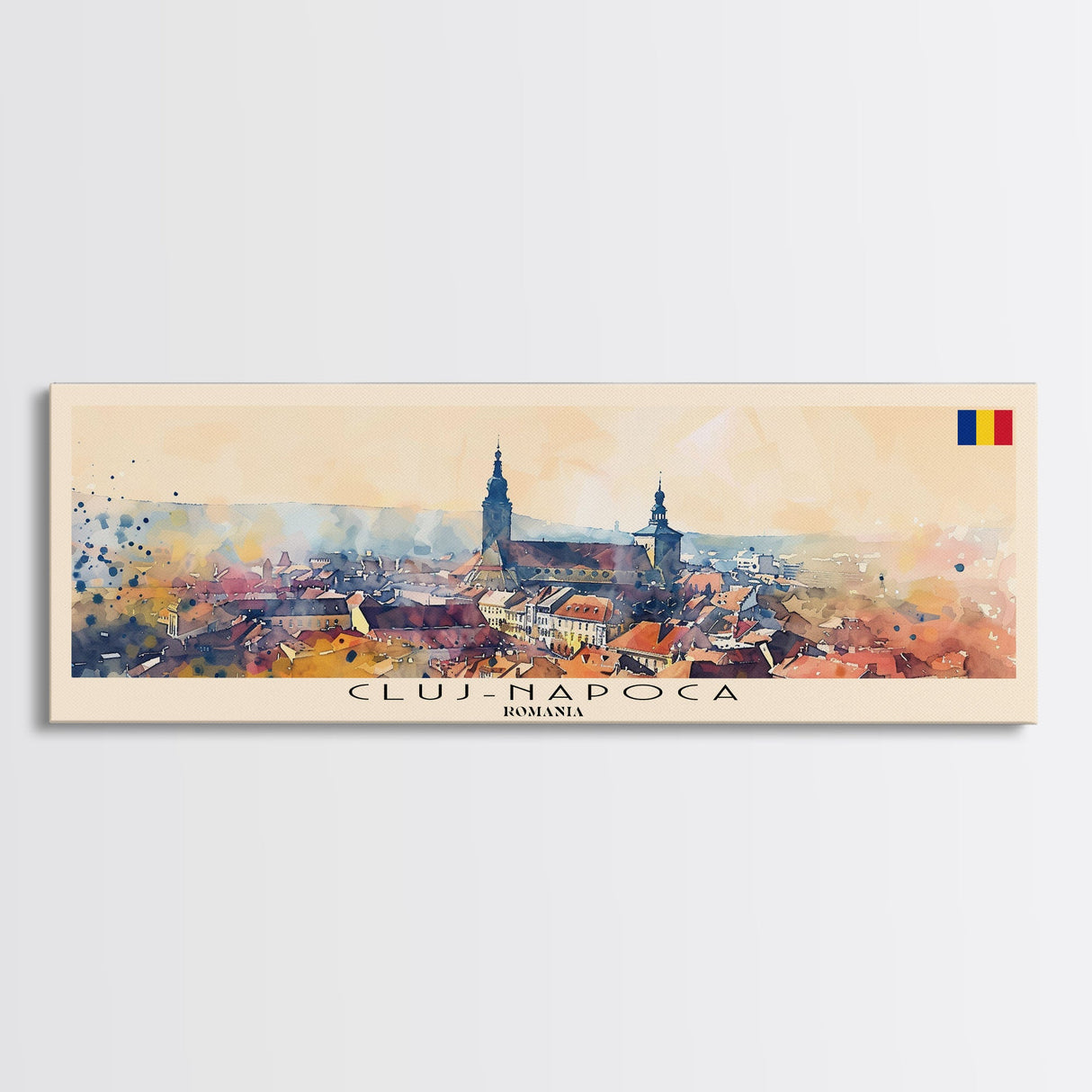 Cluj Napoca Romania Travel Print Wall Art, Panoramic City Art, Travel Art, Wall Decor, Vacation Gift, Framed Canvas Print Or Metal Art