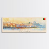 Coimbra Portugal Travel Art, City Art, Framed Canvas Print or Metal Wall Art, Europe Travel Poster, Panoramic Wall Art, Extra Wide Wall Art