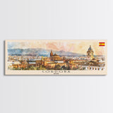 Cordoba Spain Travel Art, City Art, Framed Canvas Print or Metal Wall Art, Europe Travel Poster, Panoramic Wall Art, Extra Wide Wall Art