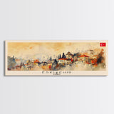 Eskisehir Turkey Panoramic Travel Poster, Framed Canvas Print or Metal Wall Art, Travel Art, Home Decor, Panoramic Painting, Midcentury Art