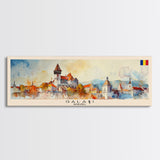 Galati Romania Travel Art, City Art, Framed Canvas Print or Metal Wall Art, Europe Travel Poster, Panoramic Wall Art, Extra Wide Wall Art