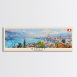 Geneva Switzerland Wall Art, Panoramic Travel Poster, Panoramic Framed Canvas Print, City Wall Art, Wall Hanging Home Decor, Travel Art