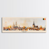 Genk Belgium Travel Print Wall Art, Panoramic City Art, Travel Art, Wall Decor, Vacation Gift, Framed Canvas Print Or Metal Art