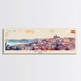 Gijón Spain Travel Print Wall Art, Panoramic City Art, Travel Art, Wall Decor, Vacation Gift, Framed Canvas Print Or Metal Art