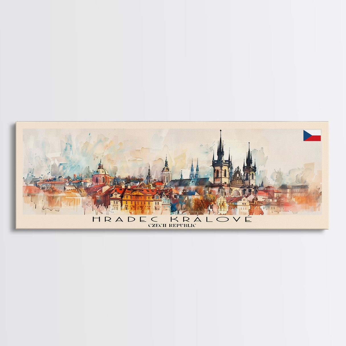 Hradec Czech Republic Travel Art, City Art, Framed Canvas Print or Metal Wall Art, Europe Travel Poster, Panoramic Wall Art, Extra Wide Wall Art