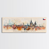 Hradec Czech Republic Travel Art, City Art, Framed Canvas Print or Metal Wall Art, Europe Travel Poster, Panoramic Wall Art, Extra Wide Wall Art