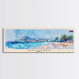 Kallithea Greece Travel Art, City Art, Framed Canvas Print or Metal Wall Art, Europe Travel Poster, Panoramic Wall Art, Extra Wide Wall Art