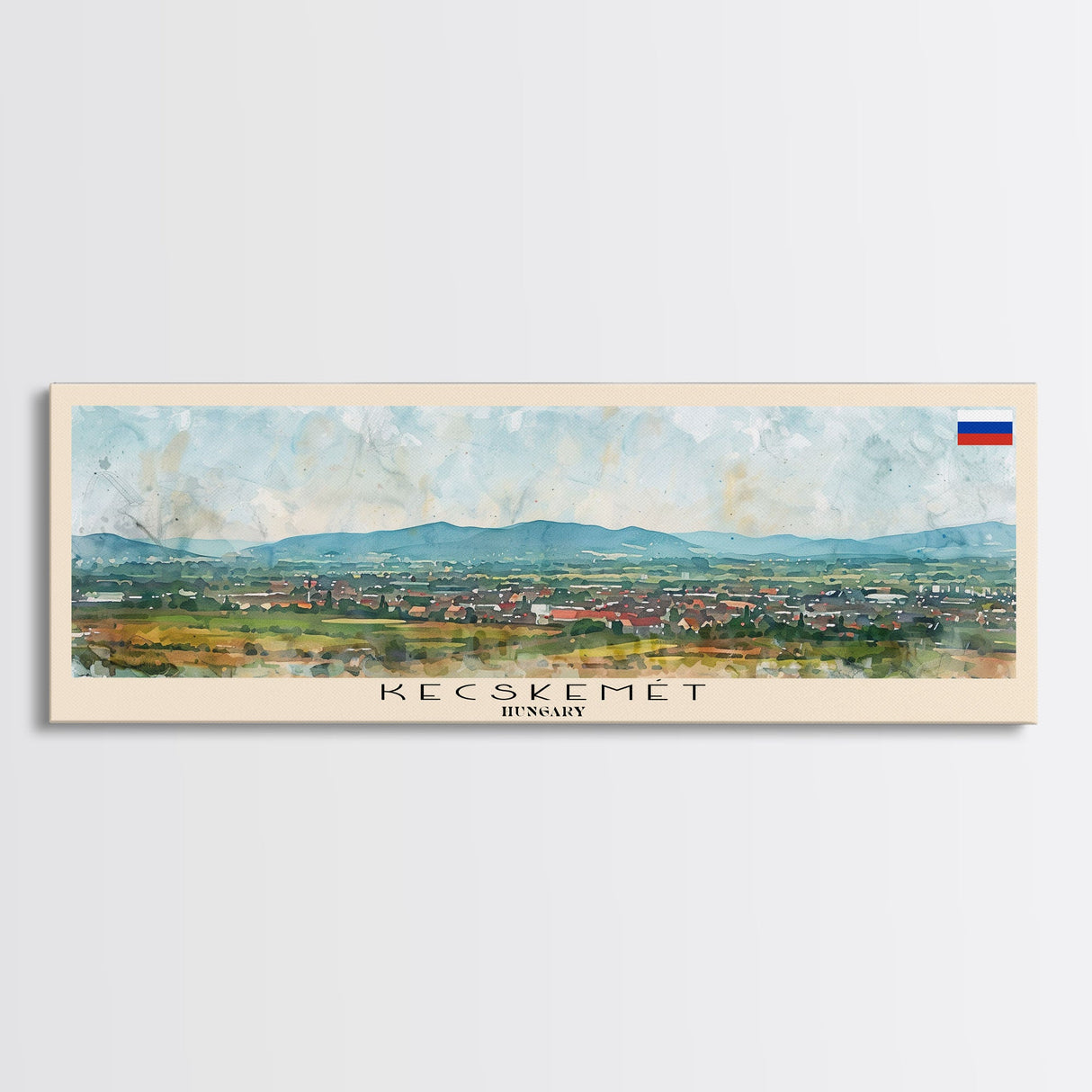 Kecskemet Hungary Wall Art, Panoramic Travel Poster, Panoramic Framed Canvas Print, City Wall Art, Wall Hanging Home Decor, Travel Art