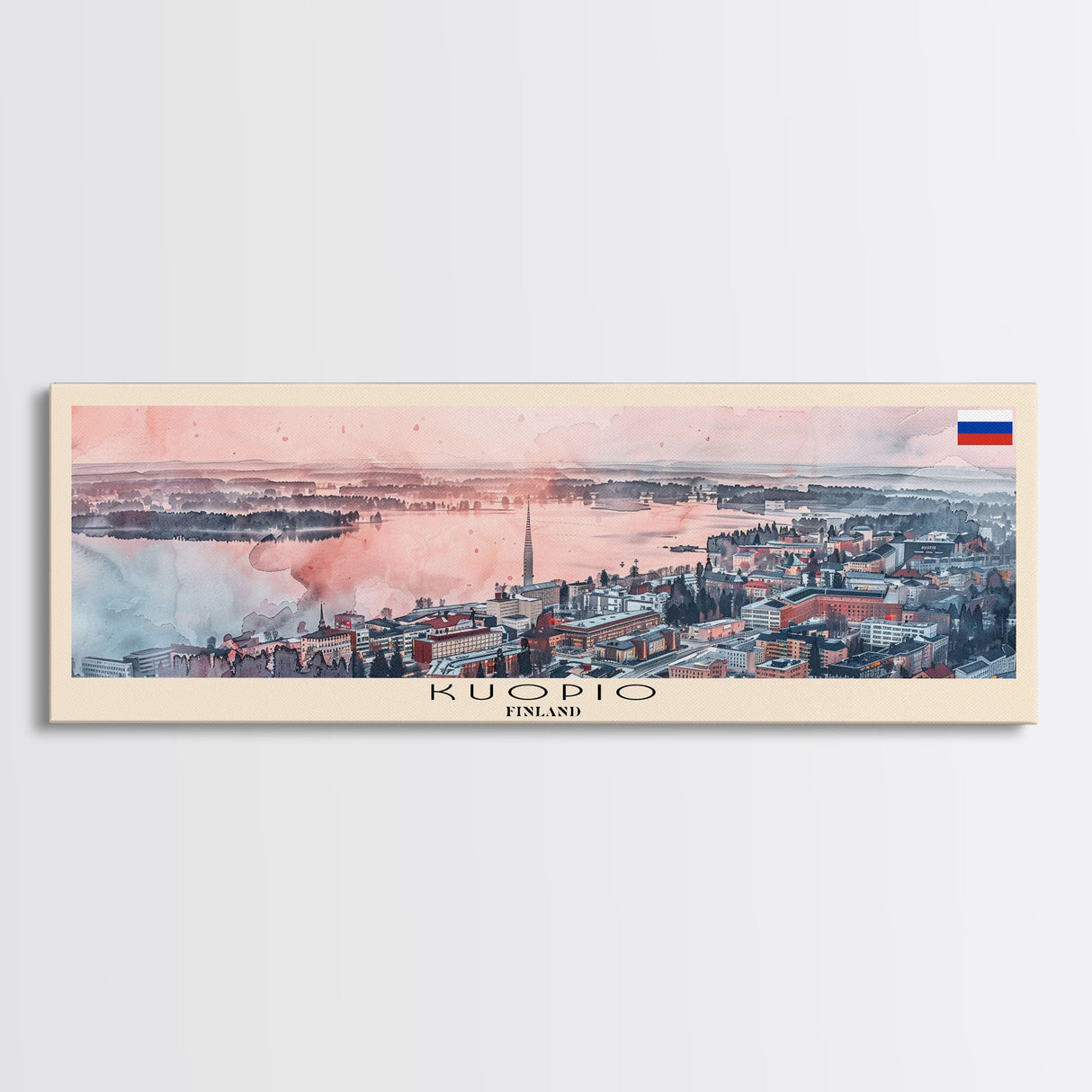 Kuopio Finland Wall Art, Panoramic Travel Poster, Panoramic Framed Canvas Print, City Wall Art, Wall Hanging Home Decor, Travel Art