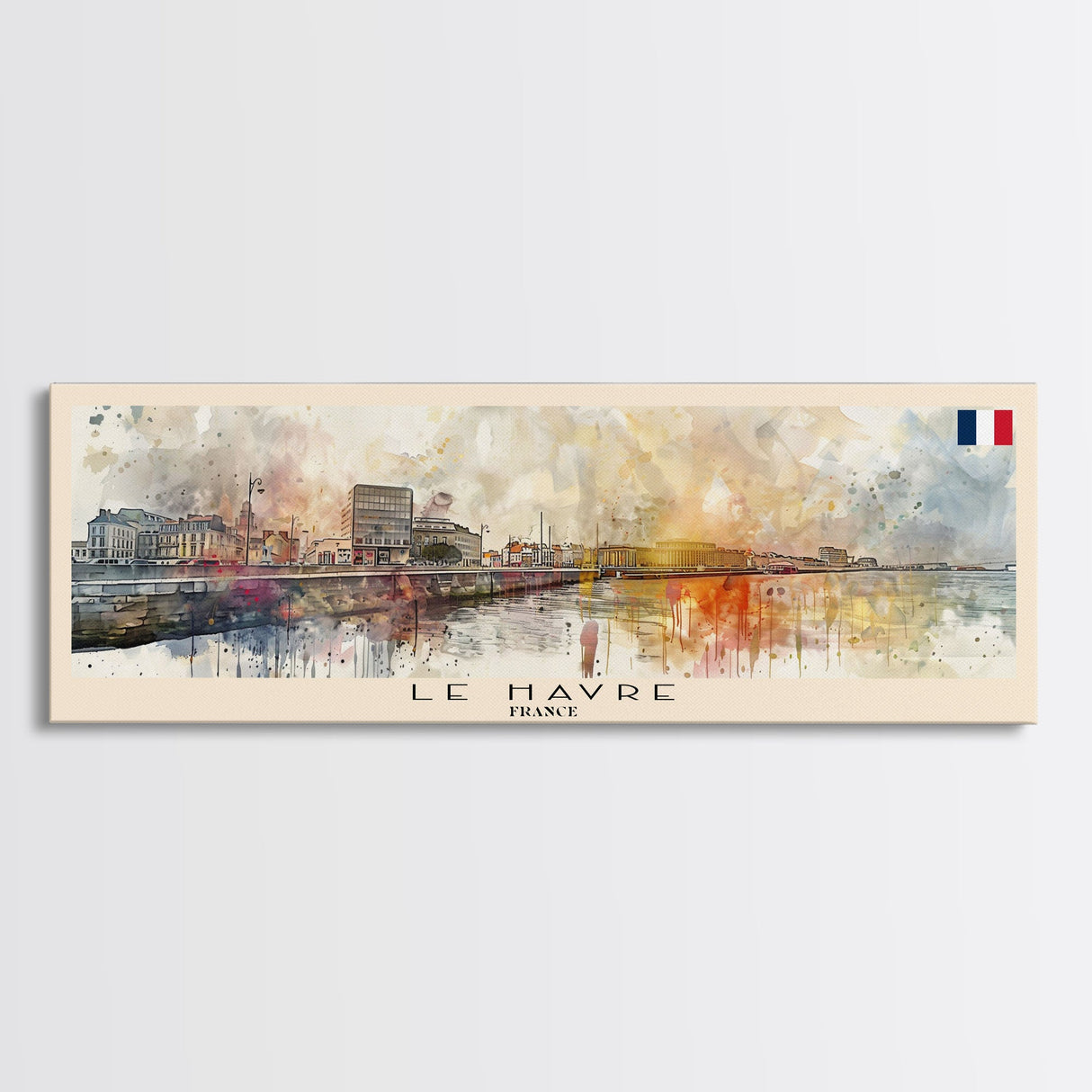 Le Havre France Travel Art, City Art, Framed Canvas Print or Metal Wall Art, Europe Travel Poster, Panoramic Wall Art, Extra Wide Wall Art