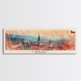 Liberec Czech Republic Travel Art, City Art, Framed Canvas Print or Metal Wall Art, Europe Travel Poster, Panoramic Wall Art, Extra Wide Wall Art