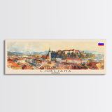 Ljubljana Slovenia Wall Art, Panoramic Travel Poster, Panoramic Framed Canvas Print, City Wall Art, Wall Hanging Home Decor, Travel Art