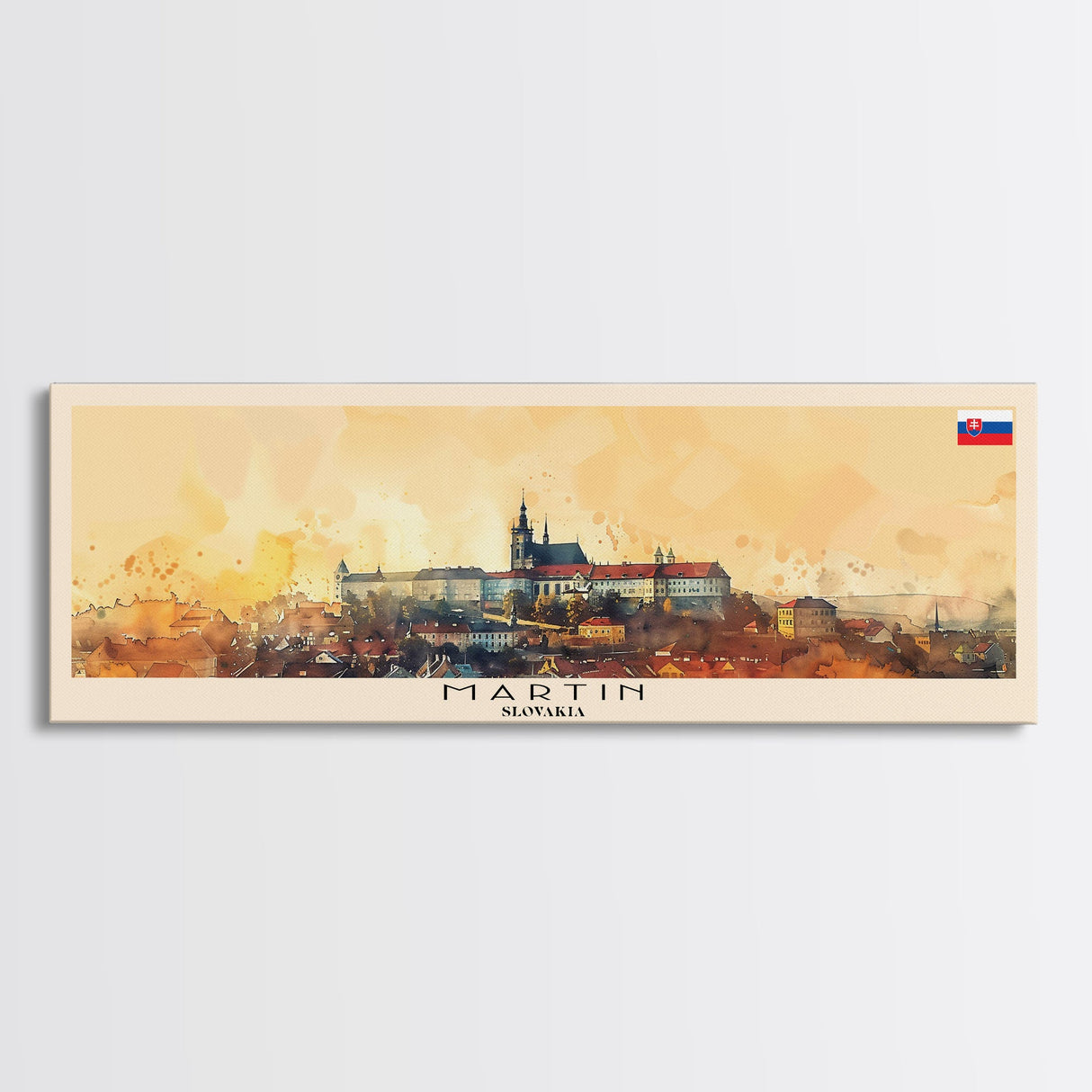 Martin Slovakia Travel Art, City Art, Framed Canvas Print or Metal Wall Art, Europe Travel Poster, Panoramic Wall Art, Extra Wide Wall Art