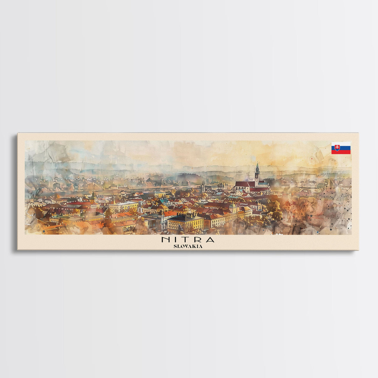 Nitra Slovakia Wall Art, Panoramic Travel Poster, Panoramic Framed Canvas Print, City Wall Art, Wall Hanging Home Decor, Travel Art