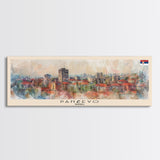 Panevo Serbia Wall Art, Panoramic Travel Poster, Panoramic Framed Canvas Print, City Wall Art, Wall Hanging Home Decor, Travel Art