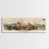 Pardubice Czech Republic Travel Art, City Art, Framed Canvas Print or Metal Wall Art, Europe Travel Poster, Panoramic Wall Art, Extra Wide Wall Art