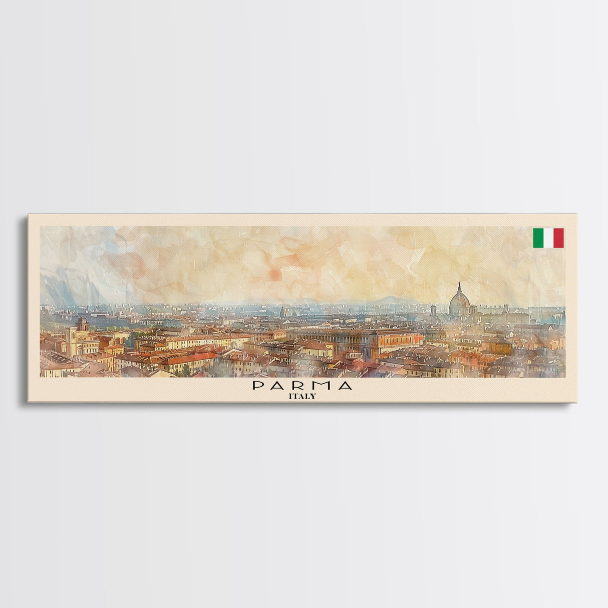 Parma Italy Wall Art, Panoramic Travel Poster, Panoramic Framed Canvas Print, City Wall Art, Wall Hanging Home Decor, Travel Art