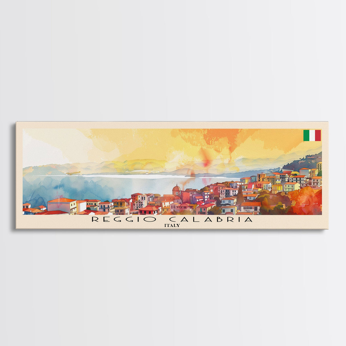 Reggio Calabria Wall Art, Panoramic Travel Poster, Panoramic Framed Canvas Print, City Wall Art, Wall Hanging Home Decor, Travel Art