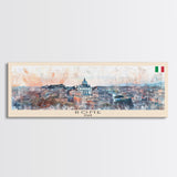 Rome Italy Travel Print Wall Art, Panoramic City Art, Travel Art, Wall Decor, Vacation Gift, Framed Canvas Print Or Metal Art