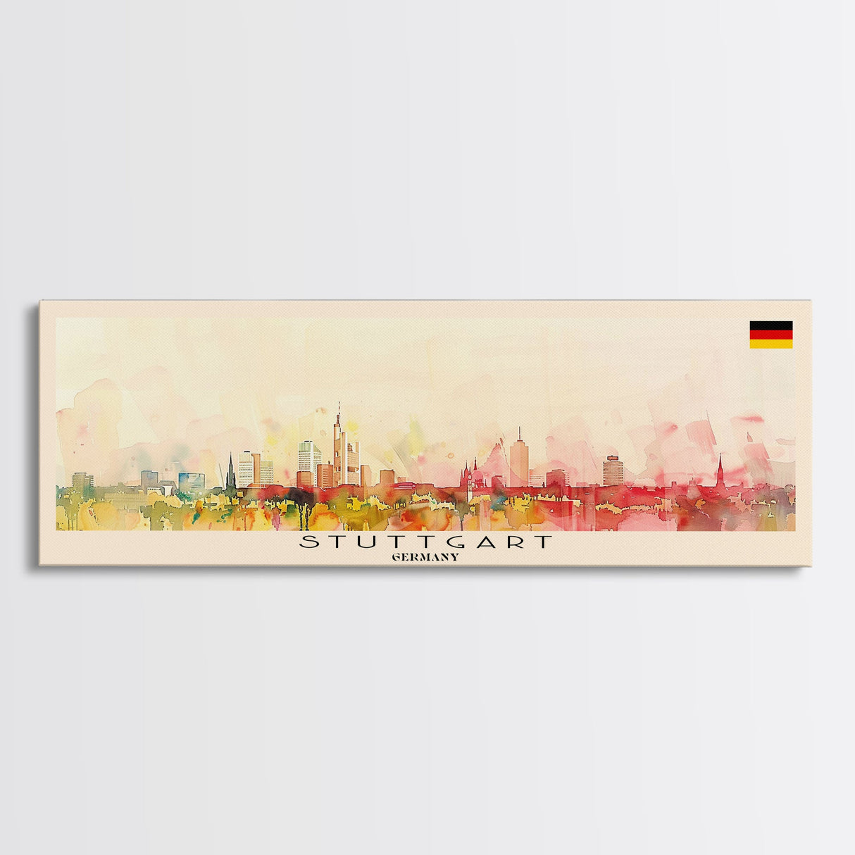 Stuttgart Germany Wall Art, Panoramic Travel Poster, Panoramic Framed Canvas Print, City Wall Art, Wall Hanging Home Decor, Travel Art