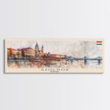 Szolnok Hungary Wall Art, Panoramic Travel Poster, Panoramic Framed Canvas Print, City Wall Art, Wall Hanging Home Decor, Travel Art