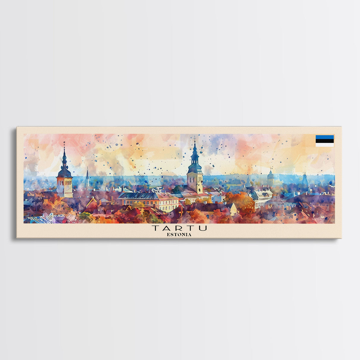 Tartu Estonia Wall Art, Panoramic Travel Poster, Panoramic Framed Canvas Print, City Wall Art, Wall Hanging Home Decor, Travel Art