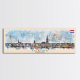 Tilburg Netherlands Wall Art, Panoramic Travel Poster, Panoramic Framed Canvas Print, City Wall Art, Wall Hanging Home Decor, Travel Art