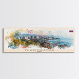 Vladivostok Russia Travel Print Wall Art, Panoramic City Art, Travel Art, Wall Decor, Vacation Gift, Framed Canvas Print Or Metal Art