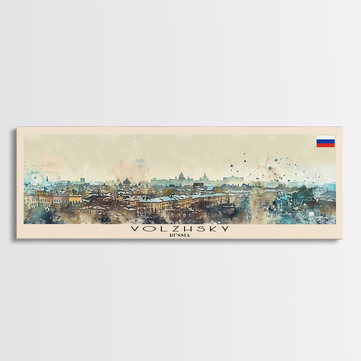 Volzhsky Russia Travel Art, City Art, Framed Canvas Print or Metal Wall Art, Europe Travel Poster, Panoramic Wall Art, Extra Wide Wall Art